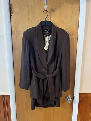 Express 棕色双排扣衬垫肩西装外套和礼服套装 3/4 & 7/8 — 第 1/4 张图片