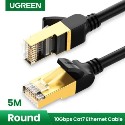 RJ45 Network Ethernet Cable F/FTP Cat 7, 2xRJ45 plugs, 5m black; UGREEN/11271 - Image 1 of 4