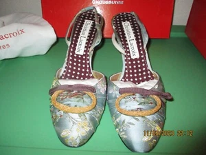 Neu Christian Lacroix Damenschuhe mit Fersenriemen mehrfarbig Blumenmuster (38,5) Italien - Bild 1 von 7