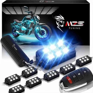 MZS 8Pcs Motorcycle LED Light Kit, Multi-Color Neon RGB Strips Motorcycle LED... - Picture 1 of 7