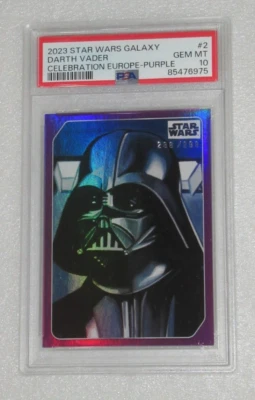 Topps Star Wars Galaxy Europe Celebration 2023 Darth Vader Purple PSA 10 /299 - Image 1 of 2