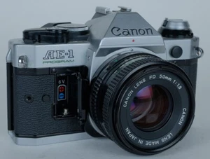 Excellent Canon AE-1 Program with FD 50mm f1.8 for PARTS OR REPAIR - Picture 1 of 11