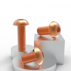 Red Copper Half Round Head Socket Head Cap Screw/Pan Head Socket Head Cap Screw - Picture 1 of 7