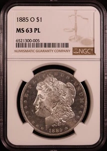 1885-O Morgan Silver Dollar - NGC MS63 PL - Fully Proof-Like & Very Flashy! PQ+ - Picture 1 of 7