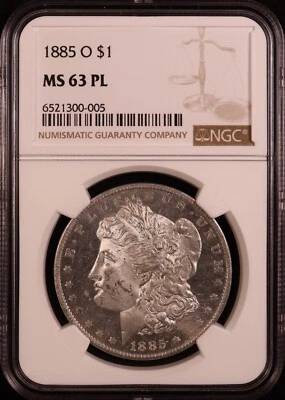 1885-O Morgan Silver Dollar - NGC MS63 PL - Fully Proof-Like & Very Flashy! PQ+ - Image 1 of 4