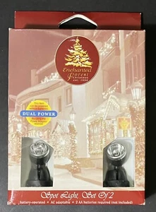 Vintage 2002 Lemax Village Collection Set Of 2 Spot Lights Dual Power New Sealed - Picture 1 of 5