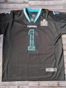 Carolina Panthers Nike Cam Newton #1 Super Bowl 50 Football Jersey Size 56 NWT - Picture 1 of 10