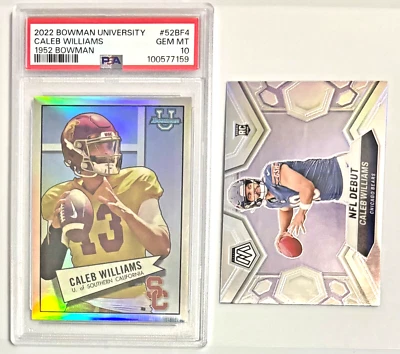 2022 - Bowman University Caleb Williams 1952 Throwback PSA 10 (RC) 🔥 - Image 1 of 2