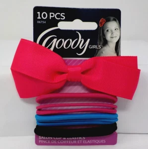 Goody Girls Salon Clip with Elastics 10 Pcs Pink, Blue, & Black **NEW** - Picture 1 of 2