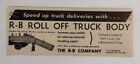 1958 R-B Roll Off Truck Body Advertisement Kansas City, Missouri