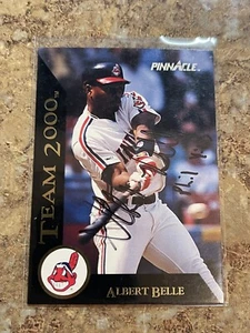 ALBERT BELLE 1992 Pinnacle Team 2000 Insert Signed Autograph Card #18 Indians - Picture 1 of 2
