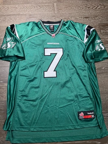 VINTAGE Saskatchewan Roughriders #7 CFL Reebok Jersey mens XL WESTON DESSLER EXC Cover