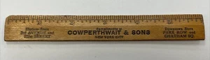 N.Y. COWPERTHWAIT & SONS 1930’s Antique Advertisement Ruler New York City - Picture 1 of 8