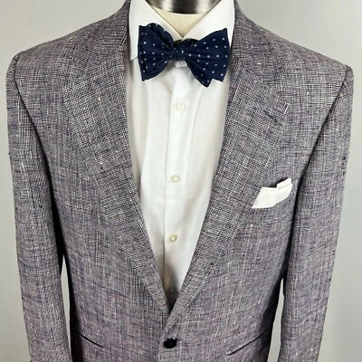 VTG 80s Bachrach 42L rainbow pink purple fleck silk wool sport coat blazer - Image 1 of 4