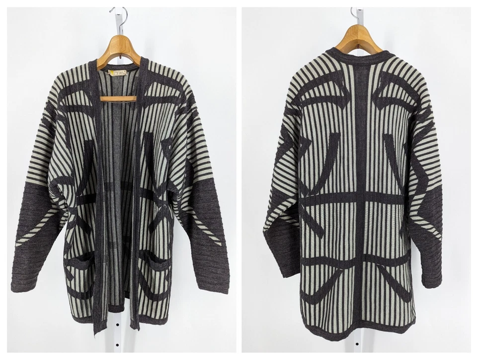 Chaqueta cárdigan abierta Laurel by Escada vintage años 80 tejido texturizado geométrico OpArt  Foto 1 de 4