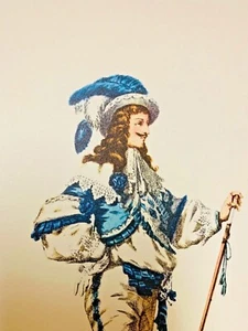 Vintage Color Lithograph Costume Print of Orazio 1645 by Maurice Sand #13 - Picture 1 of 6