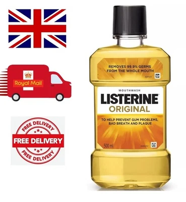 LISTERINE collutorio originale antisettico problema gengivale alito cattivo placca 500 ml x 2  - Immagine 1 di 4