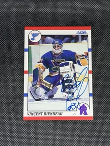 Vincent Riendeau 1990-91 Score St. Louis Blues Signed Auto Card #107 ~ COA - Picture 1 of 3