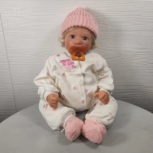 Lee Middleton "Someone To Care For" - rosa Puppe Schnuller blonde Haare blaue Augen - Bild 1 von 12