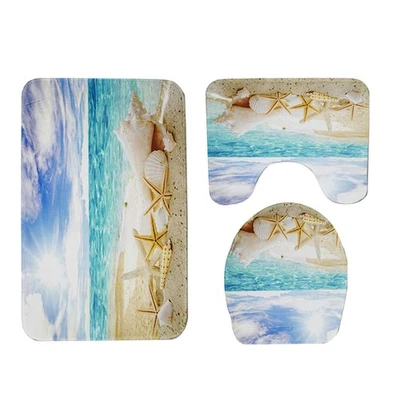  3 in Badezimmermatten Set Badezimmer-Toilettenmatte Toilettenbodenmatte - Bild 1 von 4