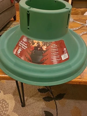 Christmas Tree Stand for Real Trees, Green Plastic 8' - Image 1 of 4