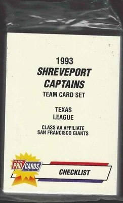 1993 ProCards Shreveport Captains Factory Sealed Team Set - Image 1 of 2