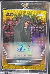 2024 TOPPS STARS WARS HYPERSPACE DARTH MAUL GOLD GALACTIC DUST REFRACTOR AUTO/50 - Picture 1 of 3