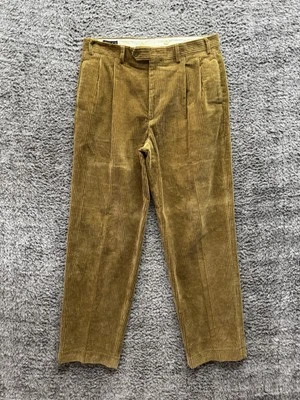 The J. Peterman Co. Brown Corduroy Pleated Pants Size 36 Made Portugal Preppy - Image 1 of 4