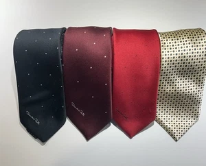 Oscar De La Renta LOT OF 4 Silk Repp Neckties Ties Formal - Picture 1 of 3