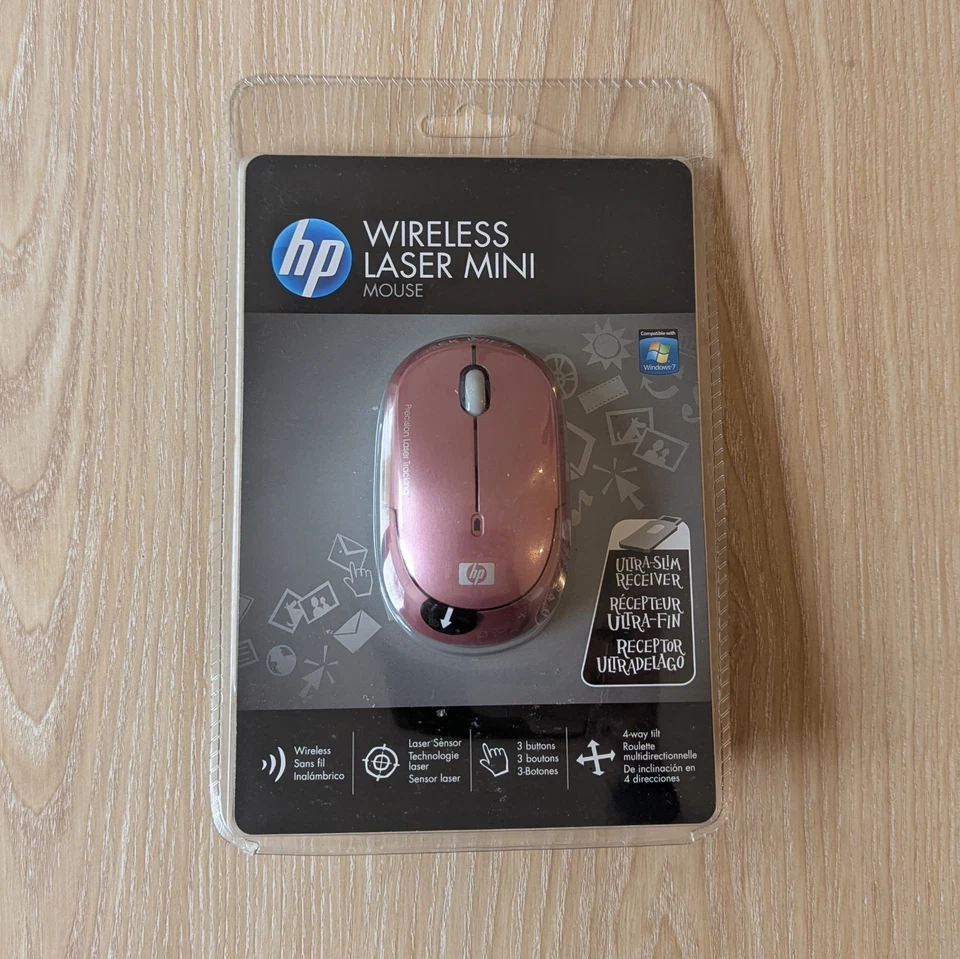 HP Wireless Laser Mini Mouse Pink Brand New Sealed - Image 1 of 2