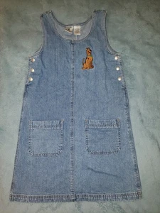 Warner Bros Girls Dress Junior Girls XL Overalls Jean Dress Denim Scooby Doo - Picture 1 of 5