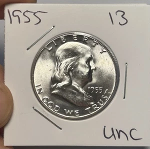1955 Franklin Half Dollar Coin  - Picture 1 of 2