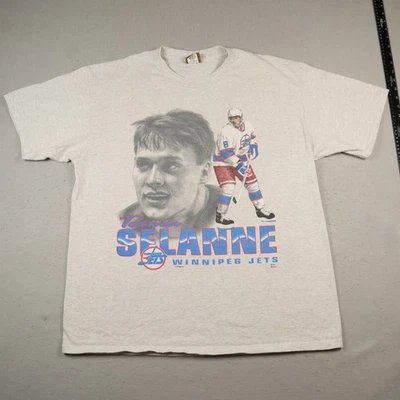 Camisa De Colección Teemu Selanne Para Hombre XL Nutmeg Mills Winnipeg Jets NHL Hockey Foto 1 de 4
