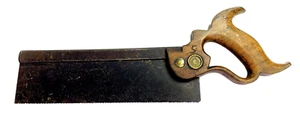Henry Disston & Sons Philadelphia 10" seghetto posteriore ottone antico finitura goffrata - Foto 1 di 24