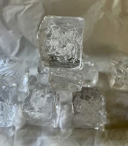 Acrylic Life Like 1” Clear Fake Ice Cubes Lot Of Nine Pieces Quality Detail - Picture 1 of 9