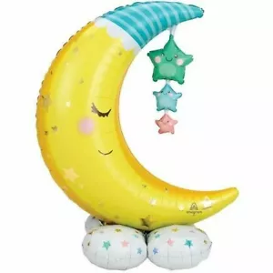 55” Airloonz Moon and Stars Foil Balloon Fill with Air Party/Home Decoration NIP - Picture 1 of 6