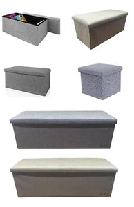 Pouf contenitore ottomano pieghevole seduta sgabello casa sedia poggiapiedi panca LINO - Foto 1 di 13