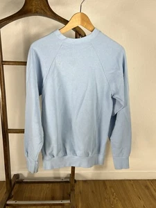 Vintage 1990s Blank Baby Blue Crewneck Sweatshirt Large - Picture 1 of 4