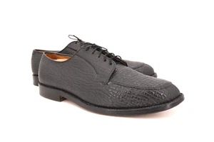 $425 | ALLEN EDMONDS BELMONT 15 D PUNTA DIVIDIDA DERBY PIEL DE TIBURÓN NEGRO CUERO 3031 - Imagen 1 de 16