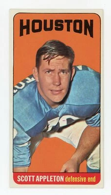 SCOTT APPLETON 1965 TOPPS FOOTBALL TALL BOY #66 NM SP HOUSTON OILERS CENTERED 2 - Image 1 of 2