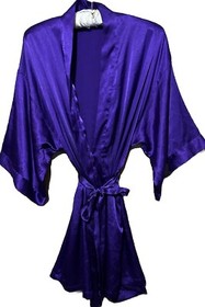 Victoria Secret Robe M/L Purple Satin Short Mini Sexy Classic Lingerie Coverup
