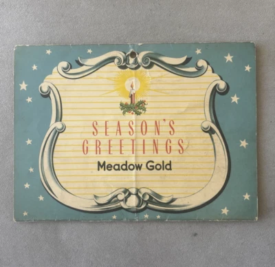 Calendario de saludos de temporada 1948 de Meadow Gold Products Miss Nell Snavely recetas Foto 1 de 4