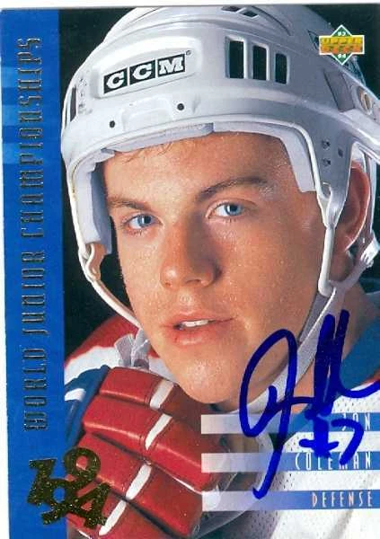 Jon Coleman autographed Hockey Card (Team USA) - Image 1 of 1