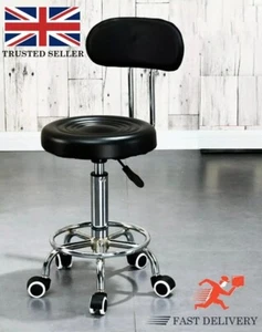 New Backrest Salon Stool Barber Tattoo Manicure Beauty Spa Lift Swivel Chair UK - Picture 1 of 26