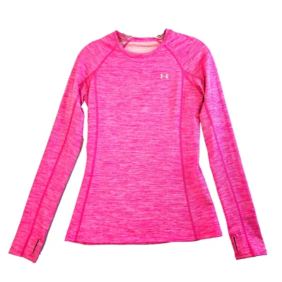 Under Armour Long Sleeve Athletic Top Size M Pink Thumb Holes Golf Track & Field - Image 1 of 4