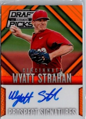 2014 Panini Prizm Perennial Draft Picks Orange /60 Wyatt Strahan #38 Auto - Image 1 of 2