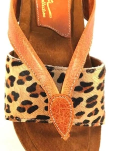 SBICCA Vintage Collection Women's LUMNI Leather Sandals TAN/CHEETAH 8M NIB - Picture 1 of 1
