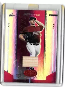 ANDY PETTITTE 2004 MATERIALI CERTIFICATI FOGLIA ROSSO GIOCO SPECCHIO USATO PIPISTRELLO #/250 ASTROS - Foto 1 di 1