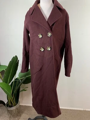 Chaquetón de lana cepillada color vino Pearl By Lela Rose MUJER, talla S, $685 Foto 1 de 4