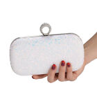 Womens Handbag Pearls Crystal Clutch Purses Evening Clutch Bag Rhinestone Ring